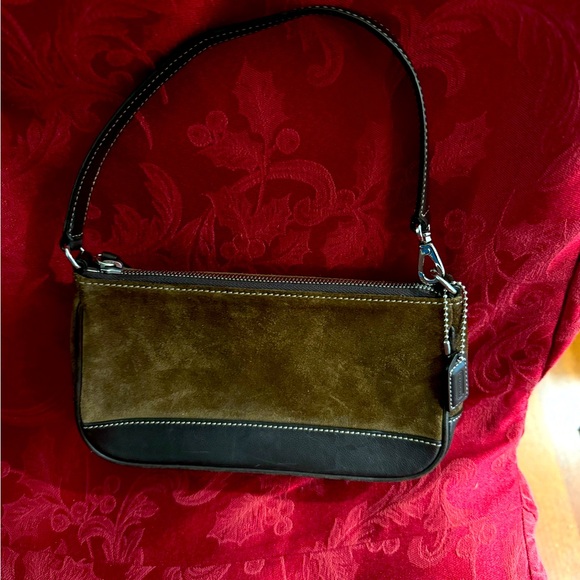 Coach #7753 Suede Leather Demi Small Shoulder Handbag 8.5”x5” - Picture 1 of 10